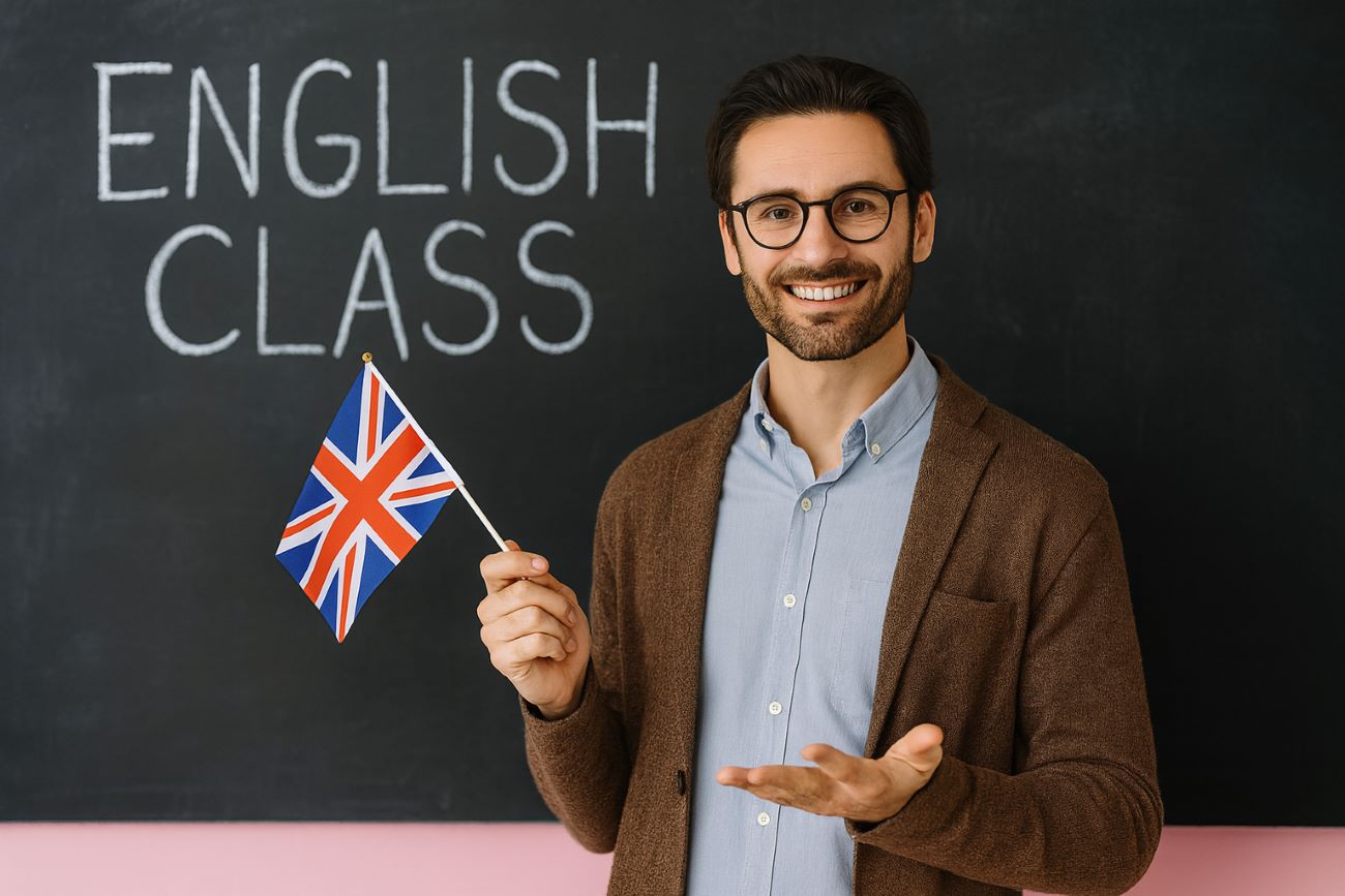 Profesor enseñando adverbios de frecuencia ingles