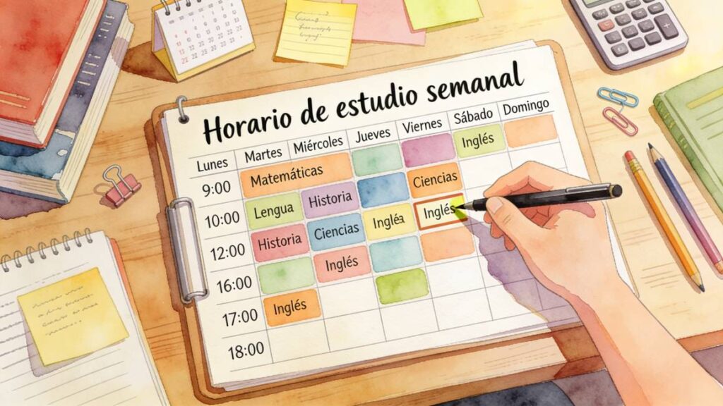 organizacion semanal de estudio