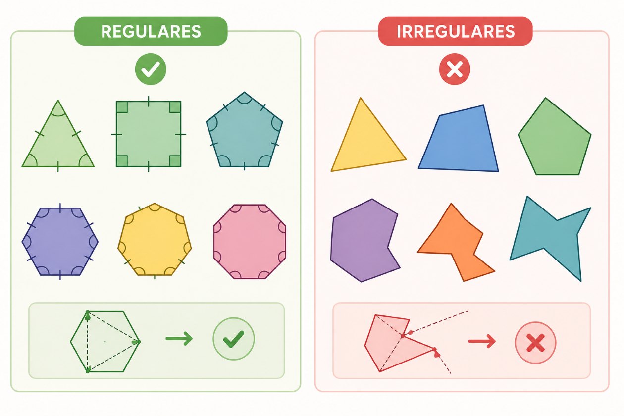 infografia de los poligonos regulares o irregulares
